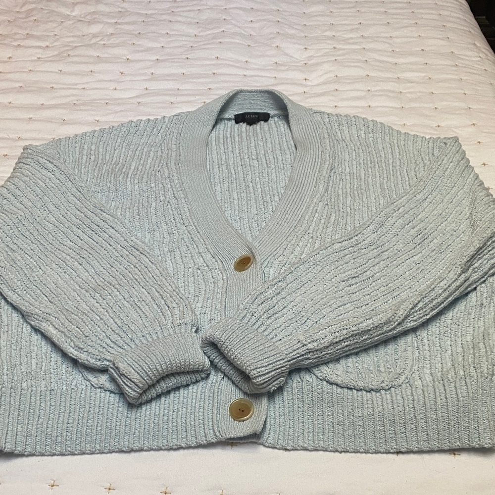 J. Crew Light Blue Knit v neck Sweater